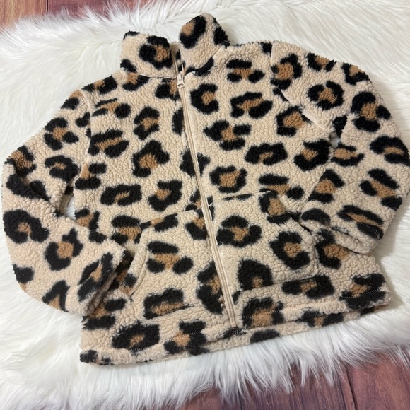 Place Other - The Children’s Place Youth Girl Size 5/6 Yrs Print Sherpa Zip-Up Jacket